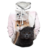 Inspired by Cosplay Cat Hoodie Anime 100% Polyester Anime 3D Harajuku Graphic Outerwear For Men