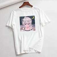 Inspired by Cosplay Cosplay Anime Cartoon Polyester / Cotton Blend Print Harajuku Graphic Kawaii T-shirt For Women