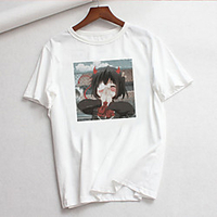 Inspired by Cosplay Cosplay Anime Cartoon Polyester / Cotton Blend Print Harajuku Graphic Kawaii T-shirt For Women