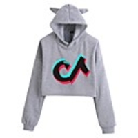 Inspired by Cosplay Hoodie Crop Top Hoodie Polyster Top For Women