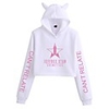 Inspired by Cosplay Jeffree Star Crop Top Hoodie Polyester / Cotton Blend Graphic Prints Printing Cat Ear Crop Top For Men