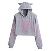 Inspired by Cosplay Jeffree Star Crop Top Hoodie Polyester / Cotton Blend Graphic Prints Printing Cat Ear Crop Top For Men