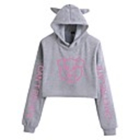 Inspired by Cosplay Jeffree Star Crop Top Hoodie Polyester / Cotton Blend Graphic Prints Printing Cat Ear Crop Top For Men