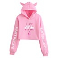 Inspired by Cosplay Jeffree Star Crop Top Hoodie Polyester / Cotton Blend Graphic Prints Printing Cat Ear Crop Top For Men