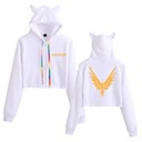 Inspired by Cosplay Logan Paul Crop Top Hoodie Polyester / Cotton Blend Graphic Prints Printing Cat Ear Crop Top For Men