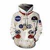Inspired by Cosplay NASA Cosplay Costume Hoodie Plush Fabric 3D Printing Hoodie For Men