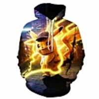 Inspired by Cosplay PIKA PIKA Cosplay Costume Hoodie Plush Fabric 3D Printing Hoodie For Men