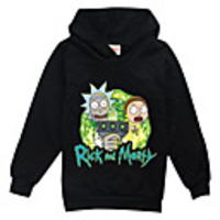 Inspired by Cosplay Rick and Morty Cosplay Costume Hoodie Pure Cotton Print Printing Fancy Hoodie For Boys