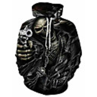 Inspired by Cosplay Skull Cosplay Costume Hoodie Plush Fabric 3D Printing Hoodie For Men