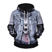 Inspired by Cosplay Skull Hoodie Polyster Print Printing Hoodie For Men