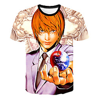 Inspired by Death Note Cosplay Anime Cartoon 100% Polyester 3D Harajuku Graphic Kawaii T-shirt For Women