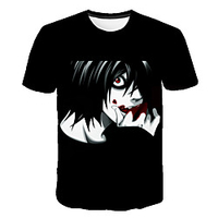 Inspired by Death Note Cosplay Anime Cartoon 100% Polyester 3D Harajuku Graphic Kawaii T-shirt For Women