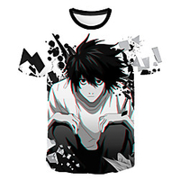 Inspired by Death Note Cosplay Anime Cartoon 100% Polyester 3D Harajuku Graphic Kawaii T-shirt For Women
