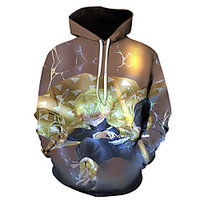 Inspired by Demon Slayer Agatsuma Zenitsu Cosplay Costume Hoodie Polyester / Cotton Blend 3D Printing Harajuku Graphic Hoodie For Women