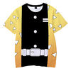 Inspired by Demon Slayer Agatsuma Zenitsu Cosplay Costume T-shirt Terylene Color Block Printing T-shirt For Women
