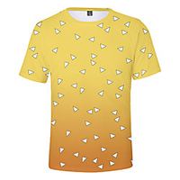 Inspired by Demon Slayer Agatsuma Zenitsu Cosplay Costume T-shirt Terylene Geometic Printing T-shirt For Women