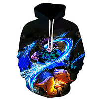 Inspired by Demon Slayer Agatsuma Zenitsu Kamado Tanjirou Cosplay Costume Hoodie Polyester / Cotton Blend 3D Printing Hoodie For Men