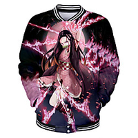 Inspired by Demon Slayer Anime Cartoon Polyster Anime 3D Harajuku Graphic Outerwear For Men