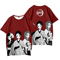 Inspired by Demon Slayer Cosplay Anime Cartoon 100% Polyester 3D Harajuku Graphic Kawaii T-shirt For Women