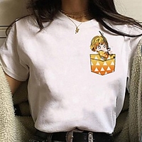 Inspired by Demon Slayer Cosplay Anime Cartoon Polyester / Cotton Blend Print Harajuku Graphic Kawaii T-shirt For Women