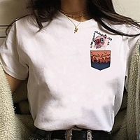 Inspired by Demon Slayer Cosplay Anime Cartoon Polyester / Cotton Blend Print Harajuku Graphic Kawaii T-shirt For Women