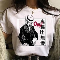 Inspired by Demon Slayer Cosplay Anime Cartoon Polyester / Cotton Blend Print Harajuku Graphic Kawaii T-shirt For Women