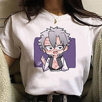 Inspired by Demon Slayer Cosplay Anime Cartoon Polyester / Cotton Blend Print Harajuku Graphic Kawaii T-shirt For Women