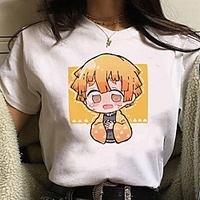 Inspired by Demon Slayer Cosplay Anime Cartoon Polyester / Cotton Blend Print Harajuku Graphic Kawaii T-shirt For Women
