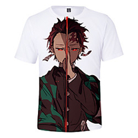 Inspired by Demon Slayer Kamado Tanjirou Cosplay Costume T-shirt Terylene Graphic Printing T-shirt For Women