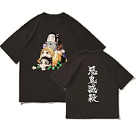 Inspired by Demon Slayer Kamado Tanjirou Cosplay Costume T-shirt Terylene Graphic Prints Printing Harajuku Graphic T-shirt For Women