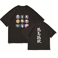 Inspired by Demon Slayer Kamado Tanjirou Cosplay Costume T-shirt Terylene Graphic Prints Printing T-shirt For Women
