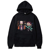 Inspired by Demon Slayer Kamado Tanjirou Hoodie Anime 100% Polyester Anime Harajuku Graphic Kawaii Hoodie For Men