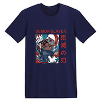 Inspired by Demon Slayer Kamado Tanjirou T-shirt Polyester / Cotton Blend Graphic Prints Printing T-shirt For Men