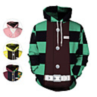 Inspired by Demon Slayer: Kimetsu no Yaiba Cosplay Cosplay Costume Hoodie Polyster Print Printing Hoodie For Men