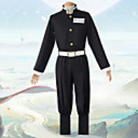Inspired by Demon Slayer: Kimetsu no Yaiba Kamado Tanjirou Anime Cosplay Costumes Japanese Cosplay Suits Top Pants Waist Belt For Men