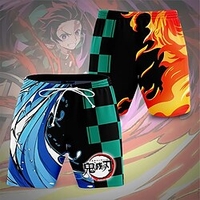 Inspired by Demon Slayer: Kimetsu no Yaiba Tomioka Giyuu Kamado Tanjirou Beach Shorts Board Shorts 100% Polyester Anime Harajuku Graphic Kawaii Shorts For Men