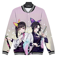 Inspired by Demon Slayer Kochou Shinobu Anime Cartoon Polyster Anime 3D Harajuku Graphic Outerwear For Men