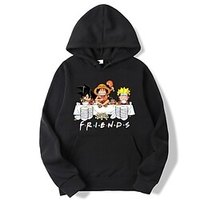 Inspired by Dragon Ball Naruto One Piece Monkey D. Luffy Naruto Uzumaki Son Goku Anime Cartoon Polyster Print Harajuku Graphic Kawaii Hoodie For Men