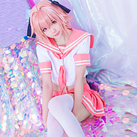 Inspired by Fate / Stay Night Astolfo Anime Cosplay Costumes Japanese School Uniforms Stripes Short Sleeve Cravat Skirts Top For Women