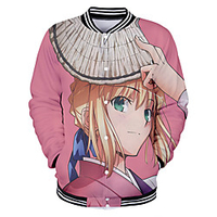 Inspired by Fate / Zero Saber Anime Cartoon Polyster Anime 3D Harajuku Graphic Outerwear For Men