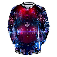 Inspired by Fate / Zero Saber Anime Cartoon Polyster Anime 3D Harajuku Graphic Outerwear For Men