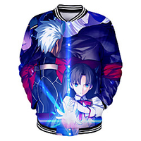 Inspired by Fate / Zero Saber Anime Cartoon Polyster Anime 3D Harajuku Graphic Outerwear For Men