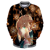 Inspired by Fate / Zero Saber Anime Cartoon Polyster Anime 3D Harajuku Graphic Outerwear For Men