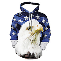 Inspired by Flag of the United States USA Hoodie Anime 100% Polyester Anime 3D Harajuku Graphic Hoodie For Men