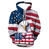 Inspired by Flag of the United States USA Hoodie Anime 100% Polyester Anime 3D Harajuku Graphic Hoodie For Men