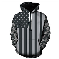 Inspired by Flag of the United States USA Hoodie Anime 100% Polyester Anime 3D Harajuku Graphic Hoodie For Men