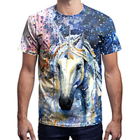Inspired by Galaxy Unicorn T-shirt Terylene Unicorn Printing T-shirt For Men