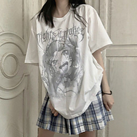 Inspired by Gothic Cosplay Anime Cartoon Polyester / Cotton Blend Print Harajuku Graphic Kawaii T-shirt For Women