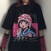 Inspired by Gothic Cosplay Cosplay Costume T-shirt Polyester / Cotton Blend Print Harajuku Graphic Kawaii T-shirt For Women