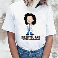 Inspired by Greys Anatomy Cosplay Anime Cartoon Polyester / Cotton Blend Print Harajuku Graphic Kawaii T-shirt For Women